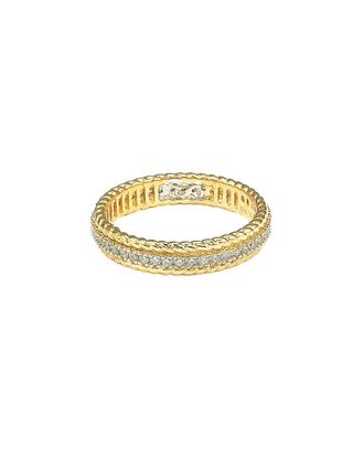 Suzy Levian Suzy Levian Silver Cz Filigree Stackable Eternity Ring