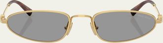 Miu Miu Logo Metal Oval Sunglasses