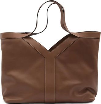 Saint Laurent Grote Y leren shopper - Bruin