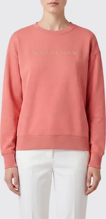 Michael Kors Felpa girocollo in cotone con logo a contrasto e spalle cadute
