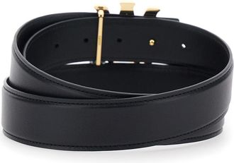 Amiri Mens Belt Ma Core Logo Black Leather