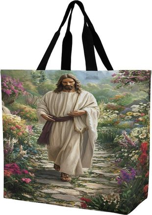 Generic God Reusable Shopping Bags Large Capacity Grocery Bag Heavy Duty Tote for Women 40x40x16cm