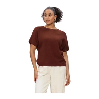 Knit-ted Truien & Vesten, Dames, Bruin, M, Katoen, EVA Top