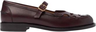 Scarosso Minni Burgundy - Dames - Ballerinas - Rood - 40 EU - Leer - Schoenen