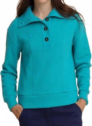 Southern Tide Tonya Button Mock Pullover In Spruce Shade
