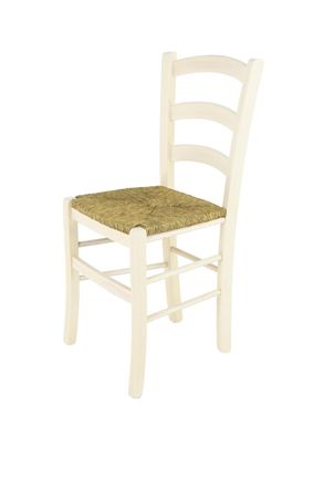 Tommychairs Tommychairs Silla Venice En Haya Anilina Blanca Y Asiento En Paja