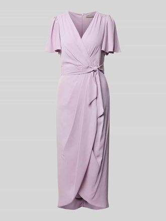 Christian Berg Cocktail Wickelkleid mit Bindeg&uuml;rtel in Flieder, Gr&ouml;&szlig;e 34