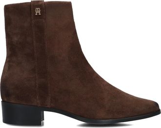 Tommy Hilfiger Schoenen, Dames, Bruin, 39 EU, Wol, Suede Pointy Zip Bootie