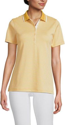 Lands End Supima Cotton Polo Shirt in Goldenrod Micro Stripe at Nordstrom, Size Small