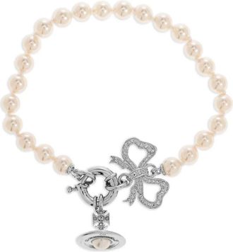 Vivienne Westwood pearl bow bracelet - Toni neutri