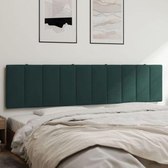 vidaXL Cuscino Testiera Verde Scuro 200 cm in Velluto Vidaxl