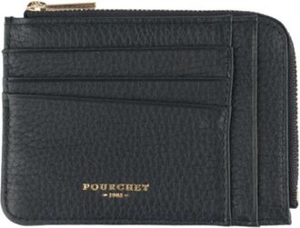 Pourchet Club Flat Card Wallet - Dames - Portefeuilles - Blauw - ONE Size - Leer - Accessoires