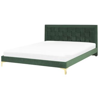 Beliani Beliani - Cama Con Somier De Terciopelo Verde Oscuro 180 X 200 Cm Cabecero Patas Limoux