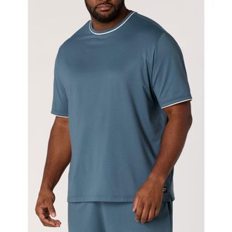 Reebok Big & Tall Performance Piped T-Shirt in Midnight Tide at Nordstrom, Size Xxx-Large