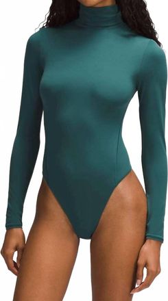 lululemon Wundermost Ultra-Soft Nulu Turtleneck Bodysuit In Storm Teal