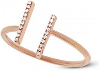 Allurez 0.06ct 14k Rose Gold Diamond Ladys Ring