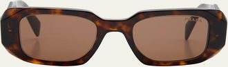 Prada Mens Rectangle Acetate Logo Sunglasses