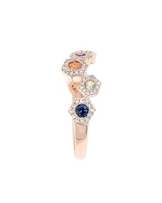 Diana M. Jewels Fine Jewelry 14K Rose Gold 0.66 Ct. Tw. Diamond & Sapphire Ring