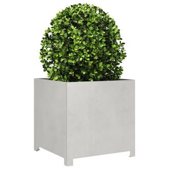 Berkfield Home Durable Garden Planter 50x50x50 cm Stainless Steel in Silver | Size: 50 x 50 x 50 cm