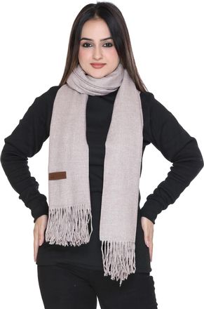 World of Shawls Luxurious Cashmere Feel Shawl Wrap for Women - Soft, Warm, Lightweight & Elegant, Perfect for Winter, Travel, Weddings or Gift (Stone)