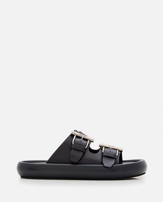 Alexander McQueen Black Leather Sandals