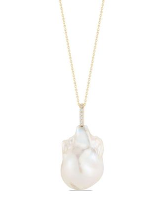 Mateo Bijoux 14kt yellow-gold baroque pearl and diamond necklace