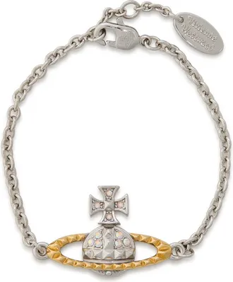 Vivienne Westwood Mayfair Bas Relief Two-toned Rhodium-plated Bracelet - Silver - One Size