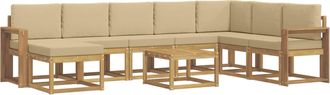 vidaXL Conjunto De Sof&aacute;s De Exterior 9 Uds. Y Beige Vidaxl