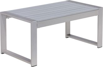 Beliani Beliani - Mesa De Centro De Aluminio Gris 90 X 50 Cm Moderno Balc&oacute;n Terraza Interior Exterior Salerno