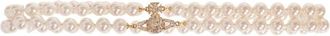 Vivienne Westwood Graziella Double Choker - Dames - Kettingen - Beige - S - Accessoires