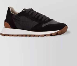 Brunello Cucinelli leather logo patch sneakers