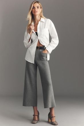 Maeve The Colette Sweater Knit Crop Wide-Leg Pants by Maeve