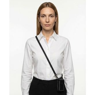 Brunello Cucinelli Womens Ultrablack Leather Shoulder Strap Accessory