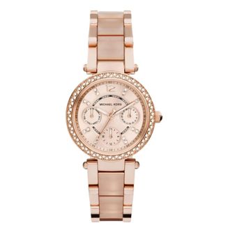 Michael Kors Accessoires, Dames, Roze, ONE Size, Ros&eacute;gouden Dameskwarts Horloge