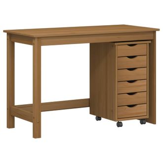 vidaXL Juego De Escritorio Y Armario Rodante Moss 2 Pcs Marr&oacute;n Miel Vidaxl