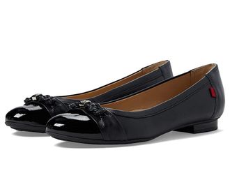 Marc Joseph New York Park Ave Flat Womens Shoes Black Nappa/Patent : 6.5 M, Leather