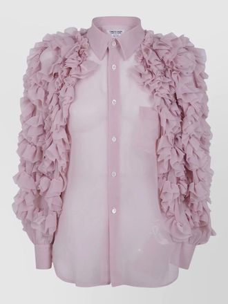 Comme Des Gar&ccedil;ons sheer ruffle jacket long sleeves pocket