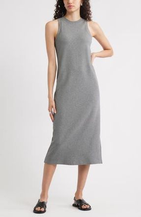 Nordstrom Stretch Cotton Ribbed Tank Dress in Grey Dark Heather at Nordstrom Rack, Size X-Large