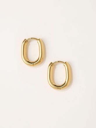 Fat Face FatFace Gold Tone Waterproof Oval Hoops