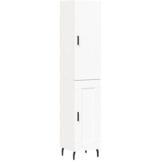 vidaXL Aparador Alto Madera Contrachapada Blanco 34,5x34x180 Cm Vidaxl
