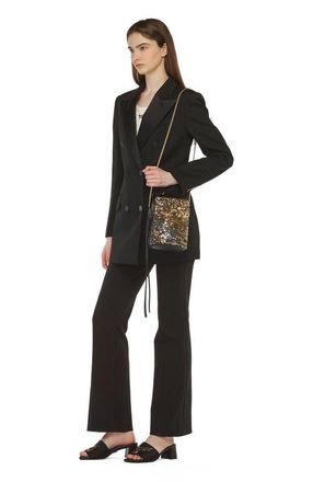 MCM Himmel Sequin Drawstring Bag in Gold at Nordstrom