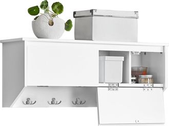 SoBuy Sobuy - Perchero De Pared Con 2 Puertas Y 5 Ganchos Estante De Pared Para Pasillo Entrada 78 X 20 X 30 Cm Fhk24-w Es