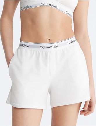 Calvin Klein Womens Icon Cotton Modal Lounge Sleep Shorts - White - XS