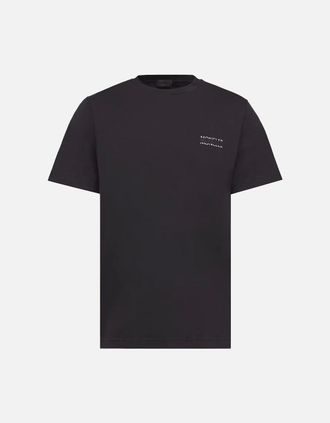 Moncler Mens Branded Cotton T Shirt Black - Size: 38