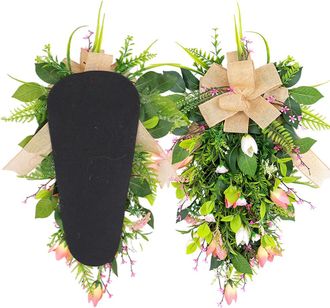 OEM Corona De Flores Coloridas, Corona De Primavera - Rosa Y Blanco