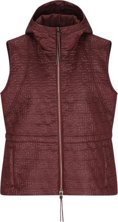 Fendi Gilet trapuntato con cappuccio e zip - Rosso