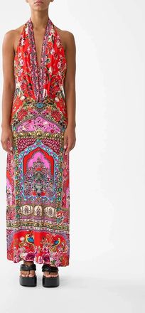 Camilla Deep Cowl Plunge Dress In Heirloom Empire