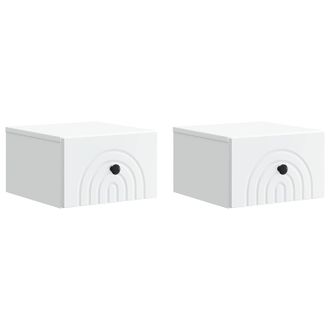 vidaXL Mesita De Noche De Pared Con Caj&oacute;n 2 Pcs 33 X 34,5 X 20 Cm Vidaxl