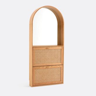 La Redoute Interieurs Schoenenkast, tot 8 paar, met 2 kleppen en spiegel, MATHEO