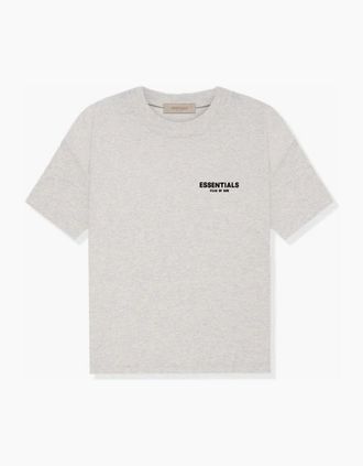 Fear of God Womens Fear of God Essentials Tee Light Oatmeal - Grey - Size: 10/8